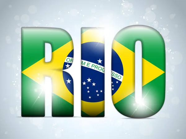 Brasil 2014 Letters with Brazilian Flag — Stock Vector