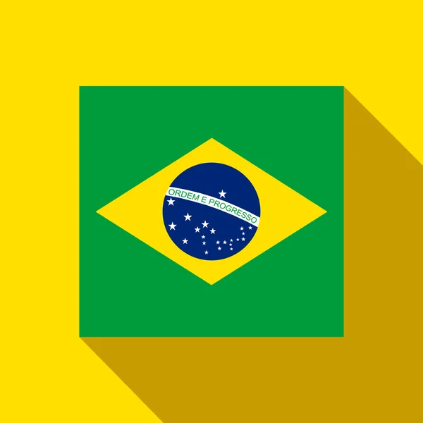 Brasilien 2014 flat ikonen flagga — Stock vektor