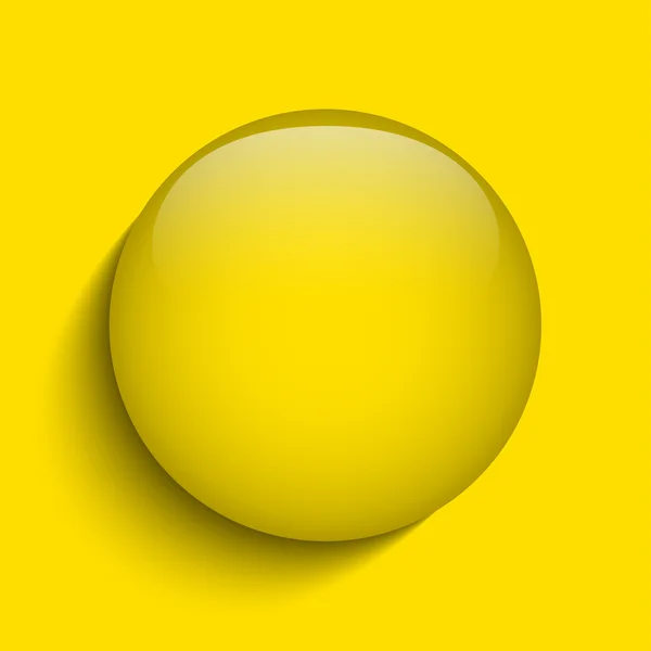 Bouton rond en verre jaune — Image vectorielle