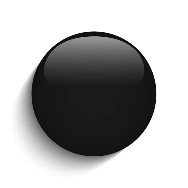 Bouton rond en verre noir — Image vectorielle