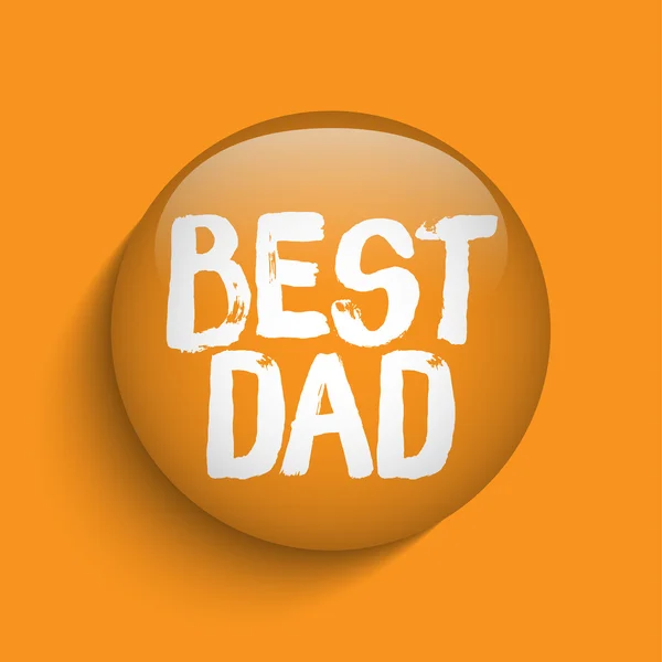Feliz Día de los Padres Botón icono naranja — Vector de stock