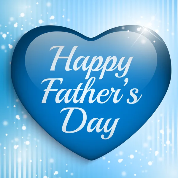 Happy Fathers Day fond bleu coeur — Image vectorielle