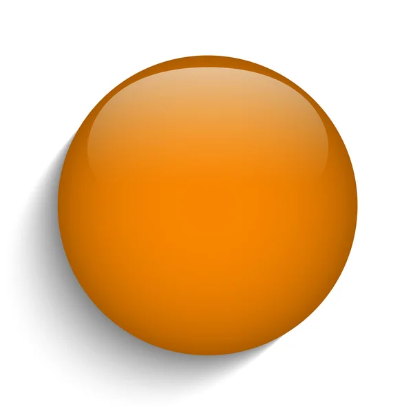 Orange Glass Circle Button — Stock Vector