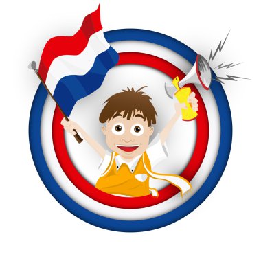 Hollanda futbol fan bayrak karikatür