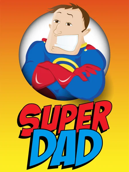 Super Man Hero Dad. — Stock Vector