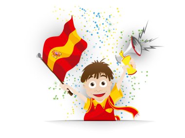İspanya futbol fan bayrak karikatür