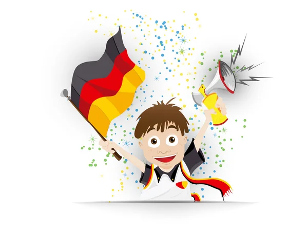 Duitsland voetbal fan vlag cartoon — Stockvector