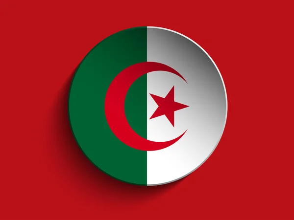 Bandiera Pulsante ombra cerchio di carta Algeria — Vettoriale Stock