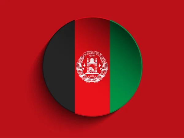 Vlag van Afghanistan papier cirkel schaduw knop — Stockvector