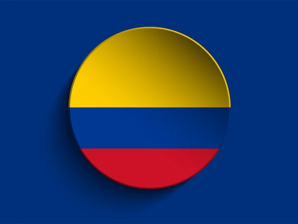 Drapeau Papier Cercle Ombre Bouton Colombie — Image vectorielle