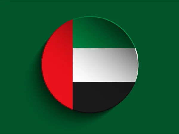 Bouton Ombre Emirates Flag Paper Circle — Image vectorielle