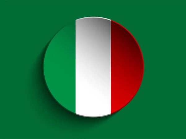 Zászló papír kör árnyék gomb Olaszország — Stock Vector