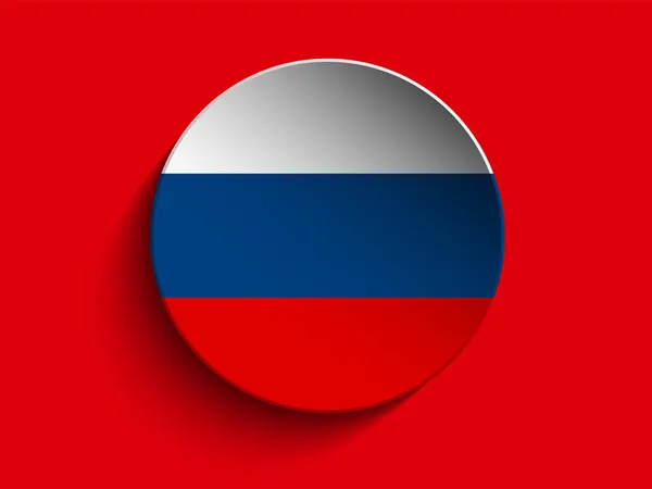 Drapeau Papier Cercle Ombre Bouton Russie — Image vectorielle