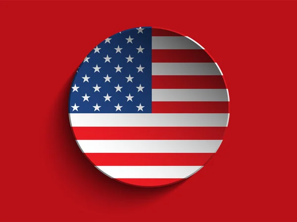 USA Flag Paper Button — Stock Vector