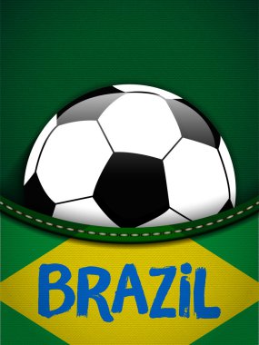 Futbol topu arka plan ile Brezilya bayrağı