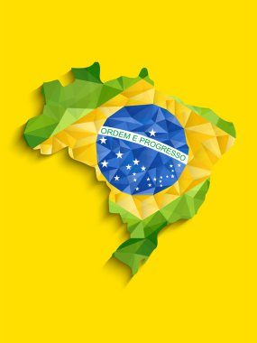 Brazil Flag Map Background clipart