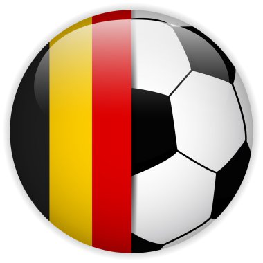 Futbol topu arka plan ile Belçika bayrağı