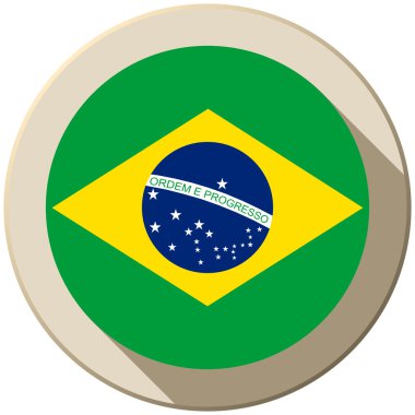 Brezilya bayrağı düğmesi simgesi modern
