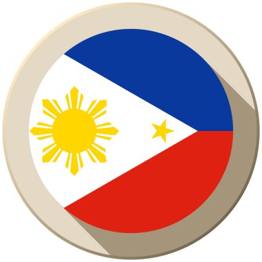 Filipinler bayrağı düğmesi simgesi modern