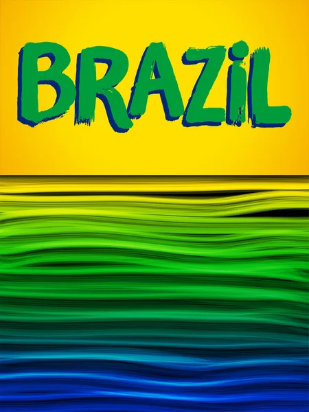 Bandeira do Brasil Fundo da onda —  Vetores de Stock