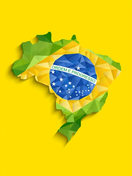 Vlag van Brazilië kaart achtergrond — Stockvector