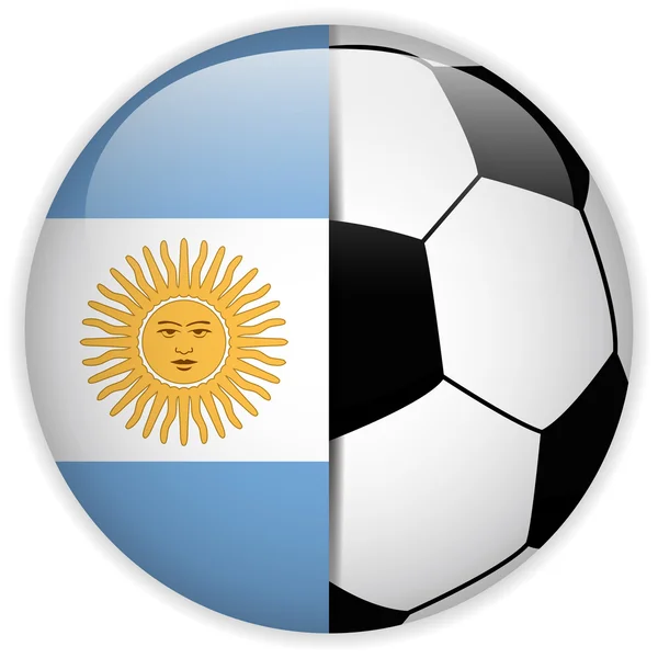 Bandera Argentina con fondo de pelota de fútbol — Archivo Imágenes Vectoriales