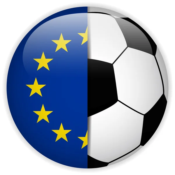 Europa flag met soccer ball achtergrond — Stockvector