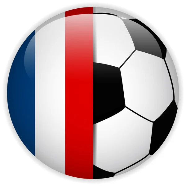 Drapeau de France avec fond de ballon de football — Image vectorielle