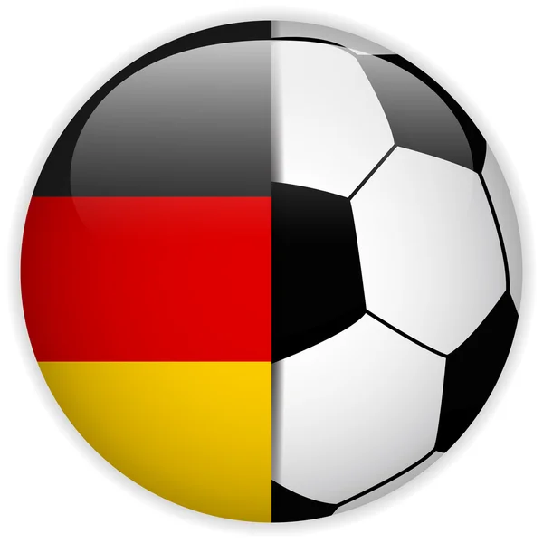 サッカー ボールの背景を持つドイツの国旗 — ストックベクタ