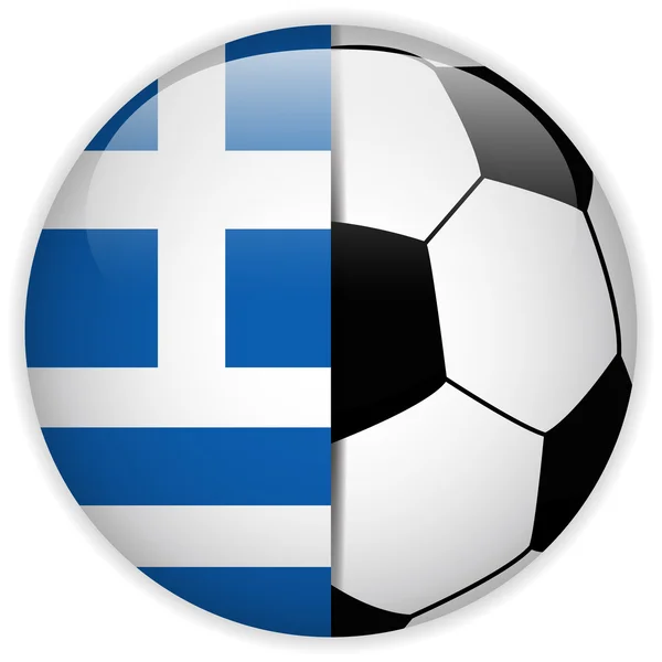 Bandera de Grecia con fondo de pelota de fútbol — Archivo Imágenes Vectoriales