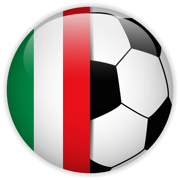 サッカー ボールの背景を持つイタリアの国旗 — ストックベクタ