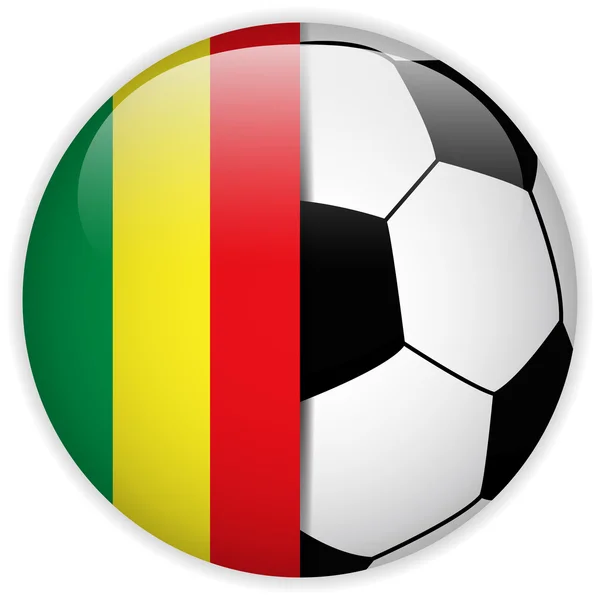 Drapeau Mali avec fond de ballon de football — Image vectorielle