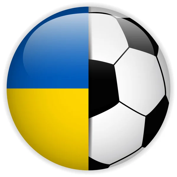 Ukraine Flag with Soccer Ball Background — Stock Vector