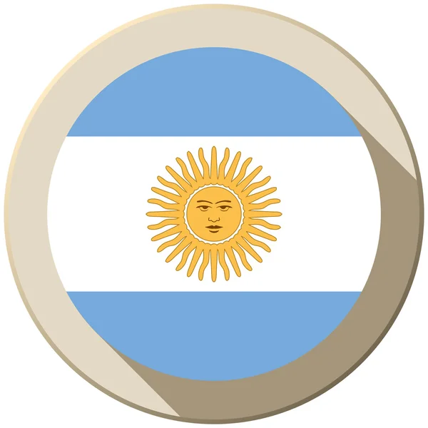 Botón Bandera Argentina Icono Moderno — Vector de stock