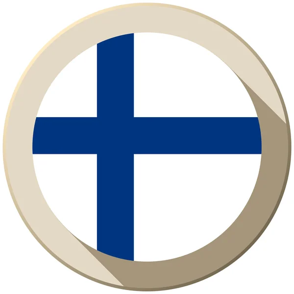 Finlandiya bayrağı düğmesi simgesi modern — Stok Vektör