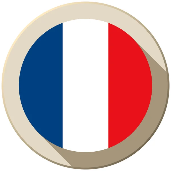 Botón de bandera de Francia icono moderno — Archivo Imágenes Vectoriales