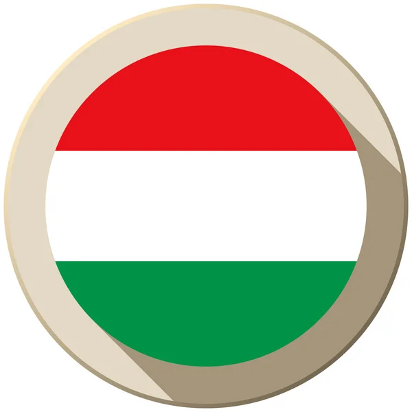 Hungary Flag Button Icon Modern — Stock Vector