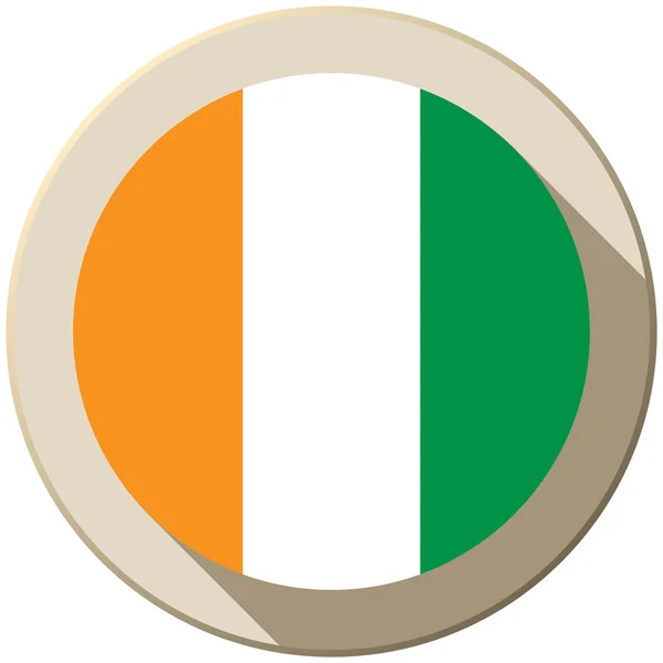 Irlanda Bandiera Button Icona Moderna — Vettoriale Stock