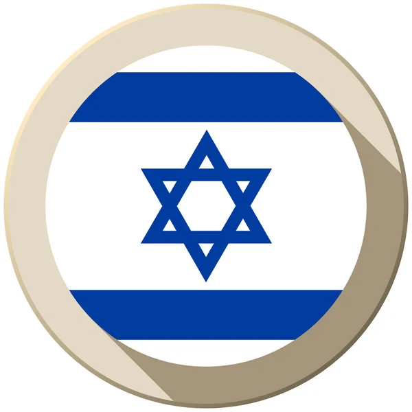 Israël vlag knoppictogram moderne — Stockvector