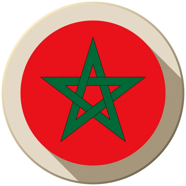 Marocko knappen flaggikonen moderna — Stock vektor