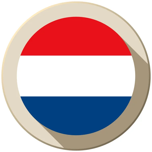 Ολλανδική σημαία κουμπί εικονίδιο σύγχρονη — Διανυσματικό Αρχείο