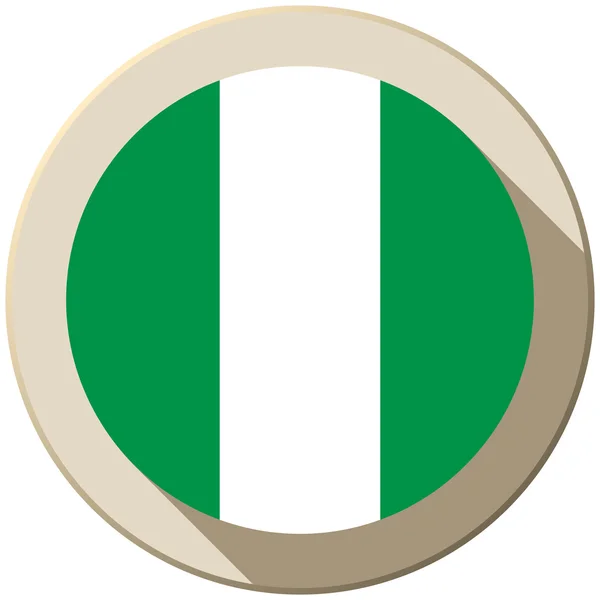 Nigeria botón de la bandera icono moderno — Vector de stock