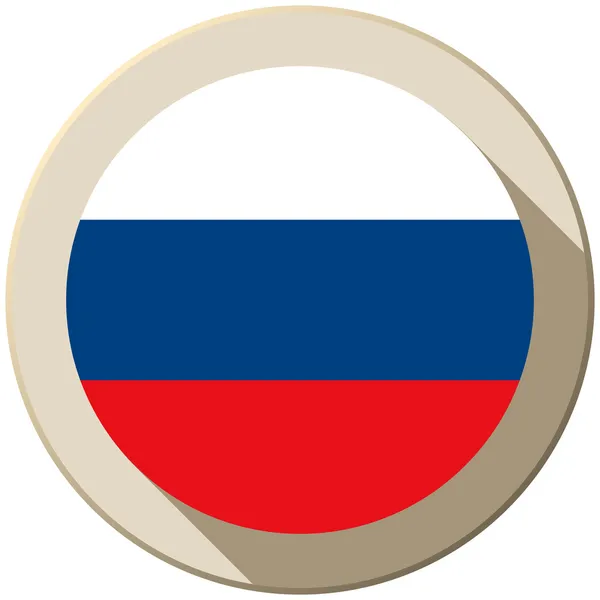 Icône de bouton de drapeau de Russie moderne — Image vectorielle