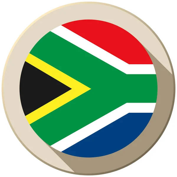 現代南アフリカ共和国旗ボタンのアイコン — ストックベクタ