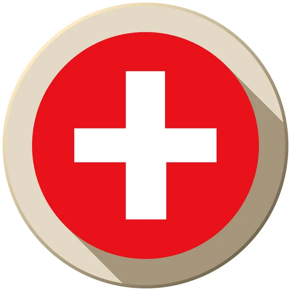 Suiza bandera botón icono moderno — Vector de stock