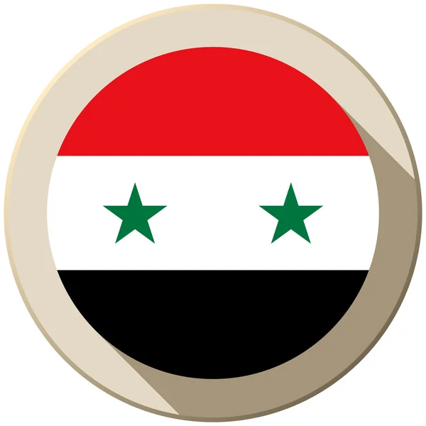 Σημαία της Συρίας κουμπί εικονίδιο σύγχρονη — Διανυσματικό Αρχείο
