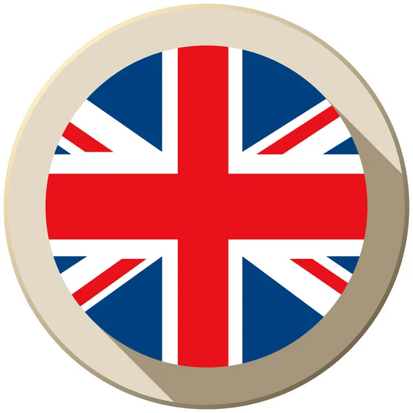 Bandiera britannica Button Icon Modern — Vettoriale Stock