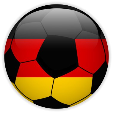Futbol topu arka plan ile Almanya bayrağı