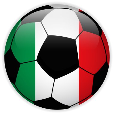 Futbol topu arka plan ile İtalya bayrağı