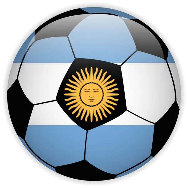 Bandeira da Argentina com fundo de bola de futebol — Vetor de Stock